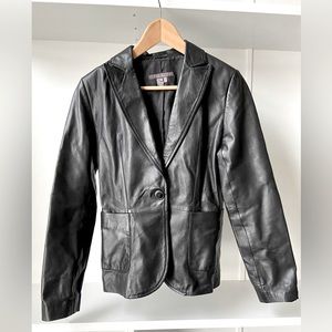 Zara S.A. Black Leather Women’s Blazer size M